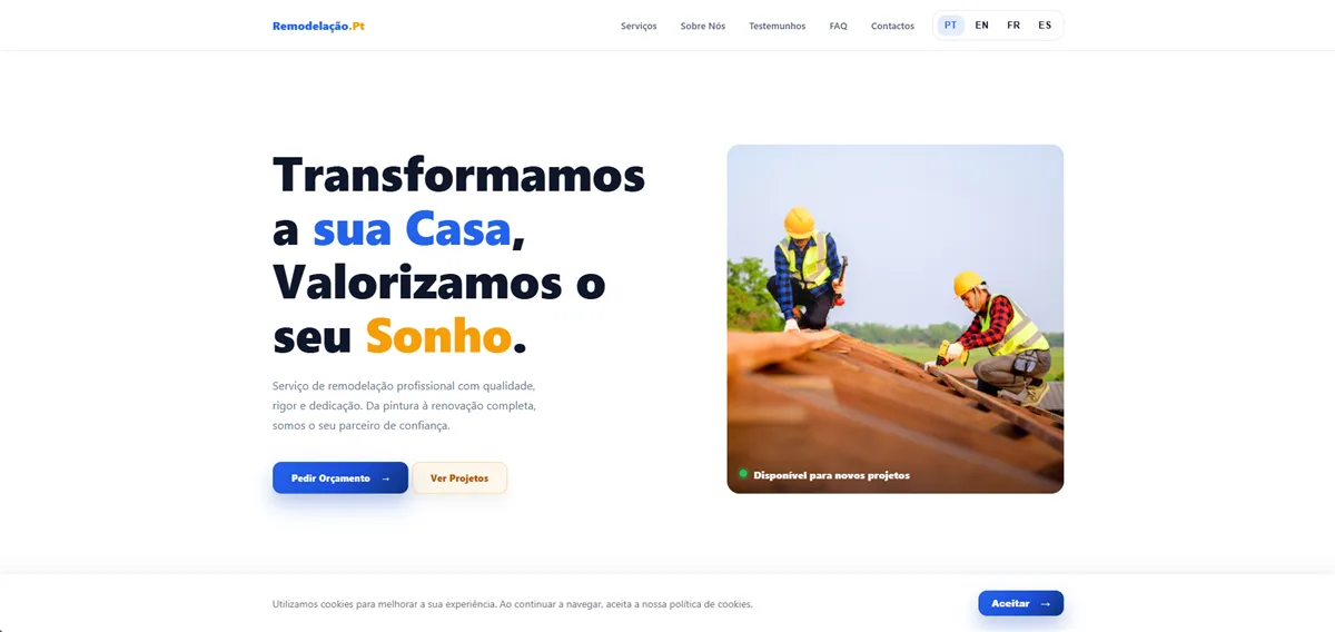 Website Remodelação.pt, projeto Webmari